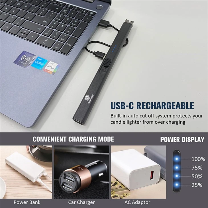 USB-C Rechargeable Electric Candle Lighter With Triple Safety Lock & 7s Auto-Shut Off price